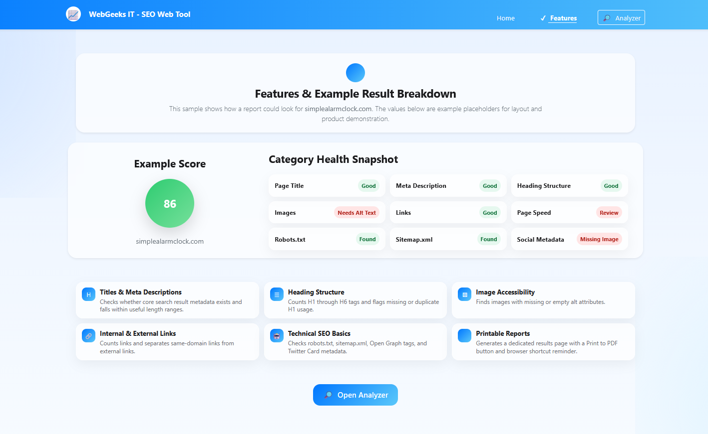 WebGeeks IT SEO Web Tool